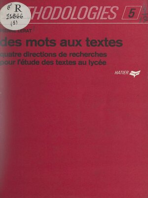 cover image of Des mots aux textes